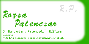 rozsa palencsar business card